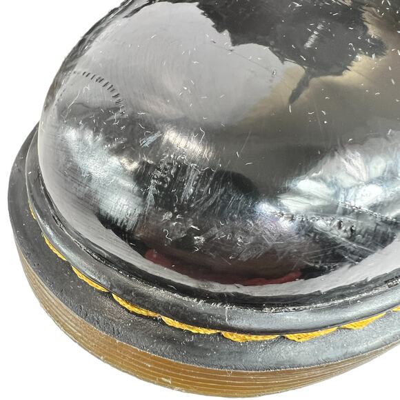 Dr. Martens 1460 Black Patent Leather Combat Boots Girls 3 Lace Up Combat - Picture 7 of 12